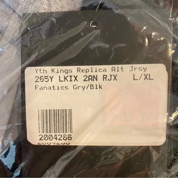 Fanatics Youth L/XL Los Angeles Kings Alternate Replica Jersey Gray NHL New - Picture 4 of 4